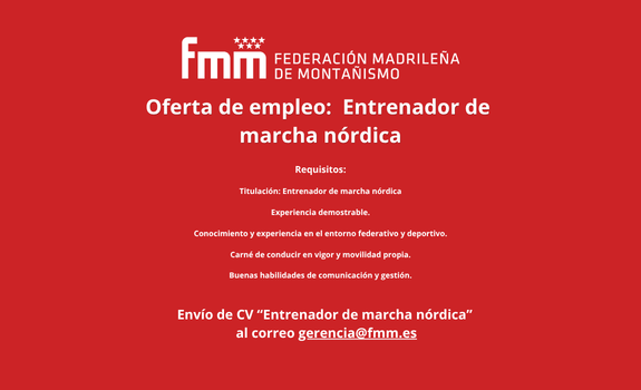 BUSQUEDA DE ENTRENADOR/A DE MARCHA NÓRDICA EN MADRID 2026