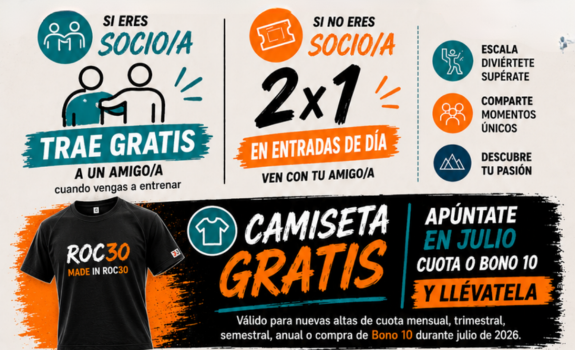 2X1 EN EL ROCÓDROMO DE LA FMM DURANTE TODO JULIO